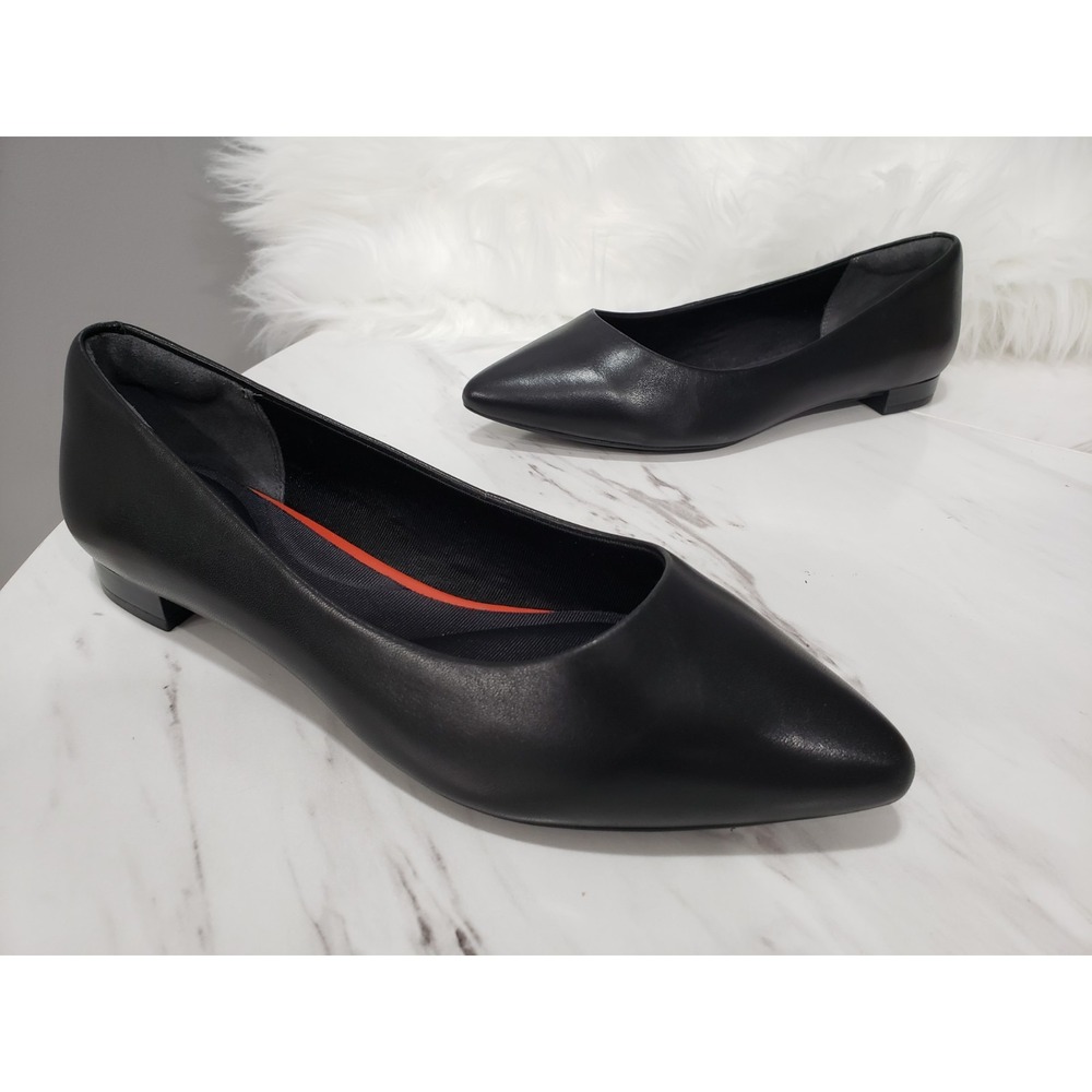 NEW NO BOX SIZE 8 Rockport Total Motion Adelyn Ballet Flats Black POINTED TOE